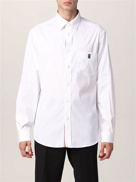 men's burberry white shirt|burberry men's long sleeve shirt.